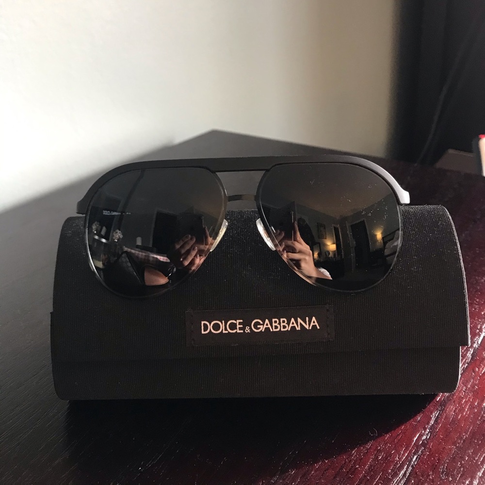 Dolce and gabbanna black sunglasses with case